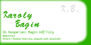 karoly bagin business card